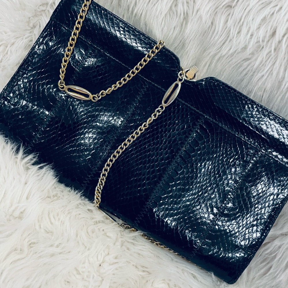 Snake skin Convertible Clutch Shoulder Bag